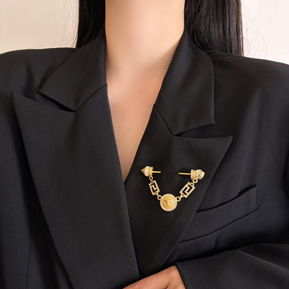 Xunora Gold Geometric Brooch for Women
