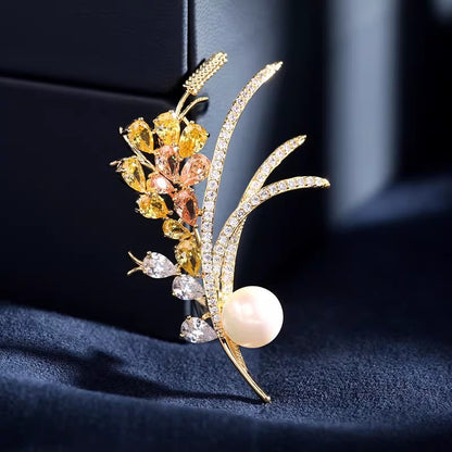 Xunora Gold Floral Brooch for Women