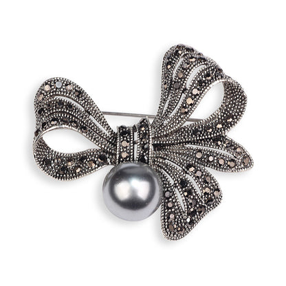 Xunora Women's Bow Pearl Brooch
