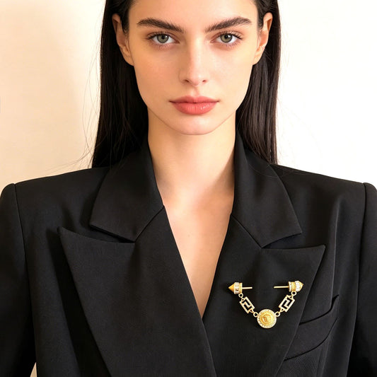 Xunora Gold Geometric Brooch for Women