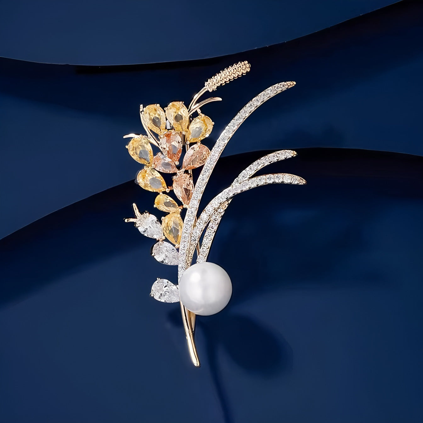 Xunora Gold Floral Brooch for Women