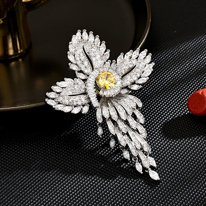Xunora Crystal Cross Brooch for Women